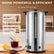 FOHERE 120-Cup 26.4QT Commercial Coffee Urn and Hot Water Dispenser, 1650W Stainless Steel with Digital Temp Control, Timer, Jar Rack, Silver