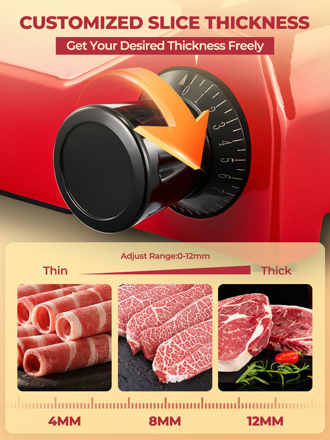 FOHERE Meat Slicer Commercial 300W, 10 inch Electric Food Deli Slicer, Premium Chromium-plated Steel Blade, Semi-Auto Meat Slicer for Commercial Use