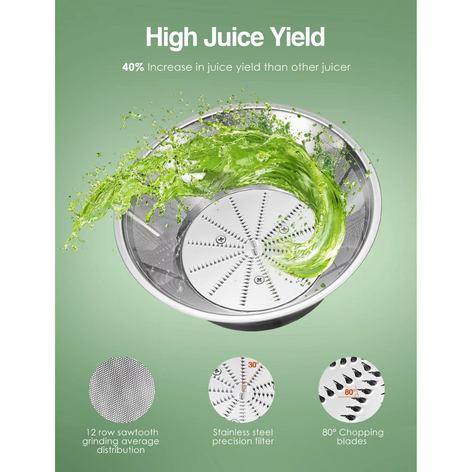 FOHERE Juicer, 1000W Juice Extractor Fruit Vegetable, Stainless Steel