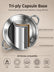 5-Tier Stainless Steel Steamer Pot, 8.5QT Multi-Function Stock Pot with Tempered Glass Lid, Stackable, Compatible with Induction Gas Stove, FOHERE