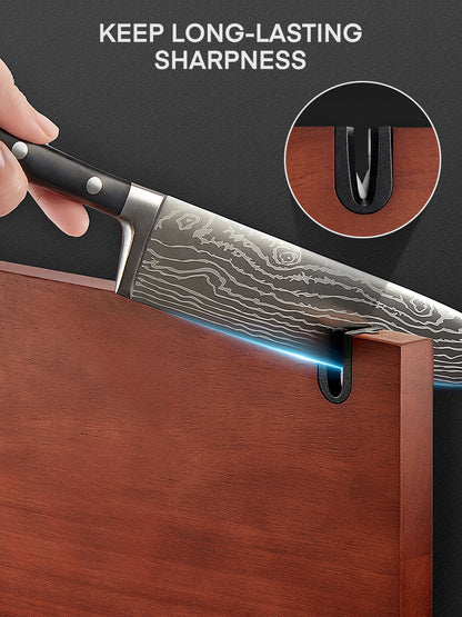 FOHERE Küchenmesser-Set, 7-teiliges Messer-Set mit Magnetischem Messerhalter und Messerschärfer, Scharfes Kochmesser-Set mit Ergonomischem Griff, Hochkohlenstoff-Edelstahlmesser-Set für die Küche
