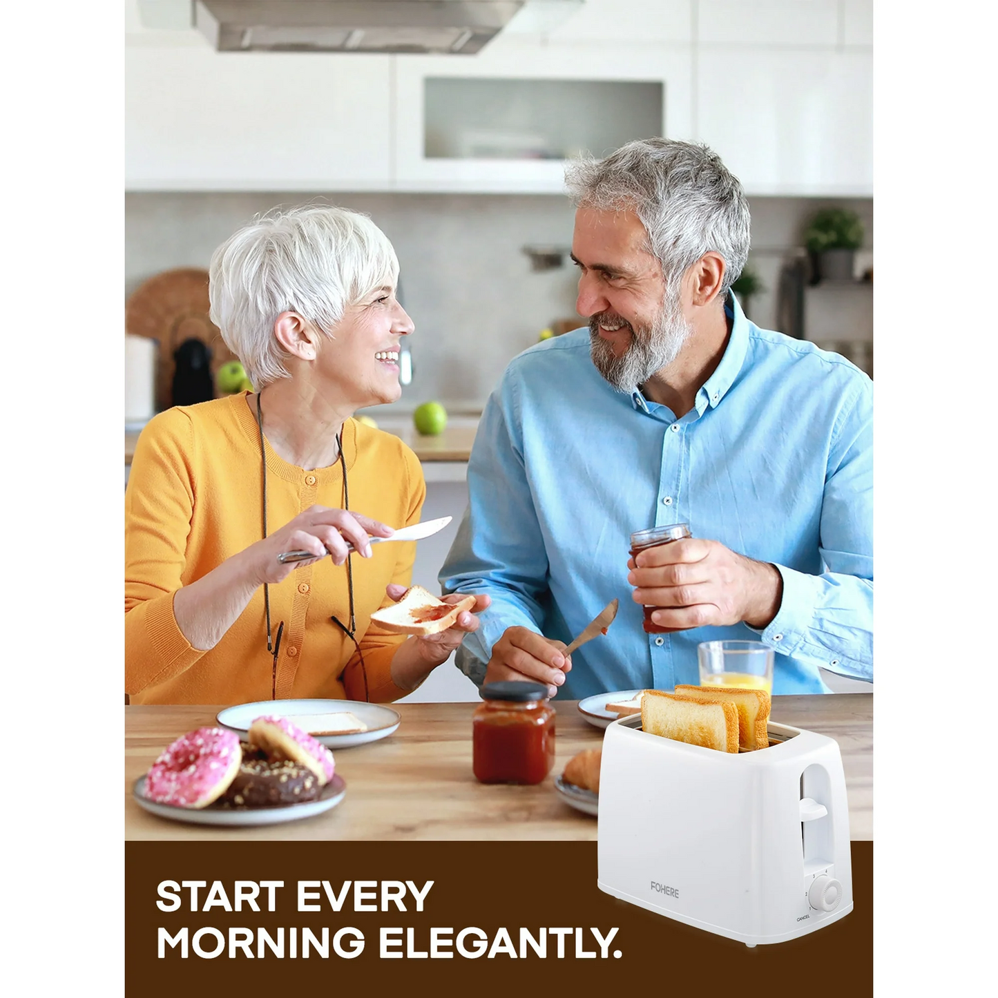 2 Slice Toaster, 700W Bread Toaster, with 6 Bread Shade Settings, Removable Crumb Tray, for Bread Waffle, Under Base Cord Storage, White