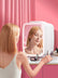 5 L Mini Fridge for Dorm, Small Bedroom Refrigerator Led Mirror Door with 3-Mode, Cooler & Warmer, White