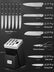 Knife Block Set, FOHERE 14 Pieces Self Sharpening Knife Block Set, Stainless Steel Waved Pattern Knife Set with Block, Rust & Stain Resistant Kitchen Knives and Triple Riveted Handle, Black