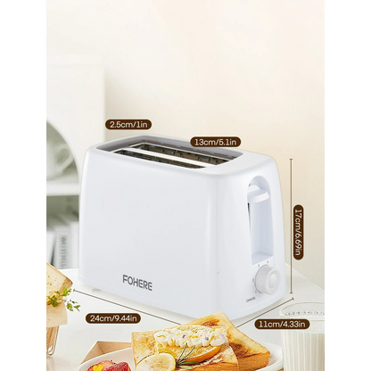 2-Schlitz-Toaster, 700W Brotröster, mit 6 Bräunungsstufen, herausnehmbarer Krümelschublade, für Brotwaffeln, Kabelaufwicklung an der Unterseite, Weiß