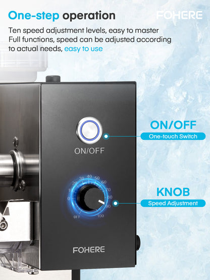 Schnee-Eis-Maschine, 80 kg/24h elektrischer Snow-Cone-Maker, lebensmittelechter Edelstahl