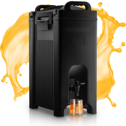 Isolierter Getränkespender 19 Liter, Getränkeautomat mit Zapfhahn, Griffen und lebensmittelechtem Material, Kaltgetränkespender perfekt für Kaffee, Tee, Partys und Catering