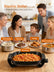 FOHERE 16" Non-Stick Electric Skillet with Temperature Control, Glass Lid, Rapid Heat Up, 1500W, Black