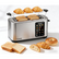 4 Slice Toaster Touch Screen Control, Long Extra-Wide Slots Smart Bread Toaster, 6 Bread Types & 6 Shade Settings, Stainless Steel Toaster, with Removable Tray, Cancel/Defrost/Reheat Functions, Silver