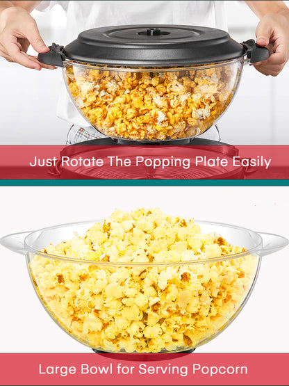 Popcornmaschine, 6 Liter Popcorn-Maker mit Rührwerk
