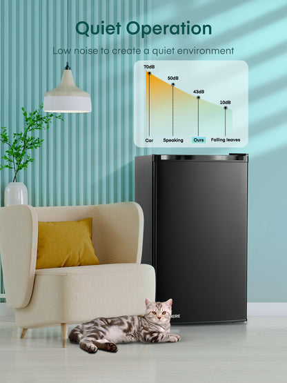 Minikühlschrank mit Gefrierfach für das Schlafzimmer, 3,2 Cu. Ft Kleiner Kühlschrank für das Büro, Eistürkühlschrank für das Spielzimmer, Büro, Apartment