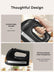 Hand Mixer with Storage Box, 5 Speeds and Turbo, FOHERE Electric Egg Beater with 6 Accessories