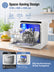 FOHERE Portable Countertop Dishwasher, 1-6H Delay Start, 5+1 Programs, 60-Min Hot Air Drying, 5L Water Tank or Faucet Connection for 2-3 People
