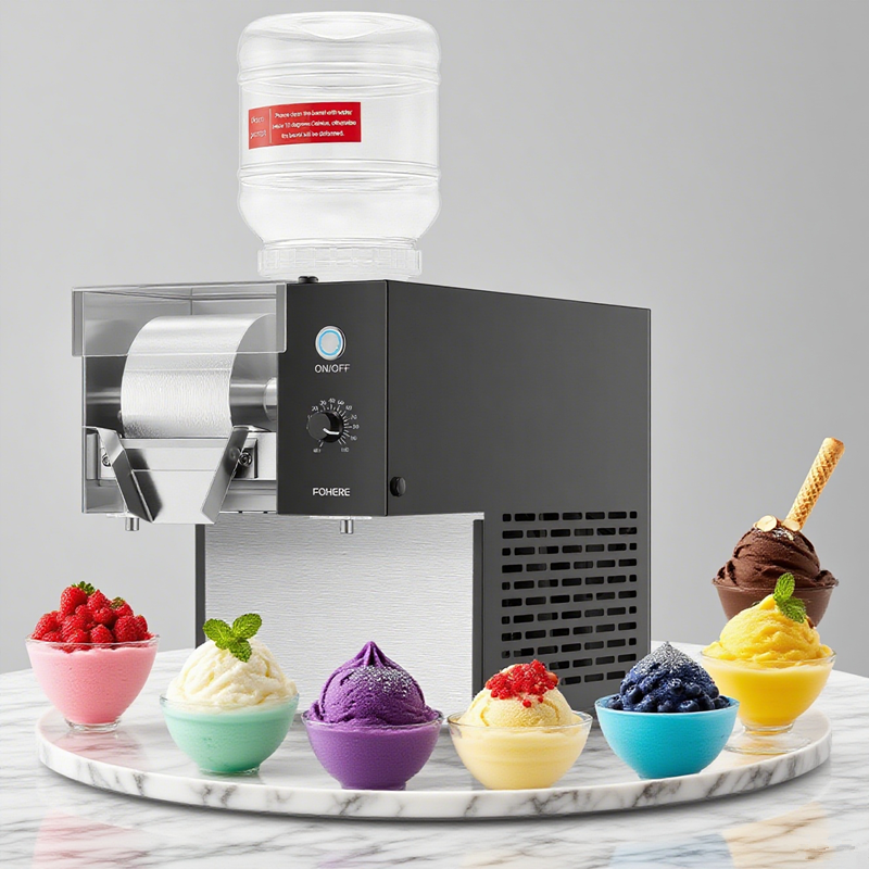 Schnee-Eis-Maschine, 80 kg/24h elektrischer Snow-Cone-Maker, lebensmittelechter Edelstahl