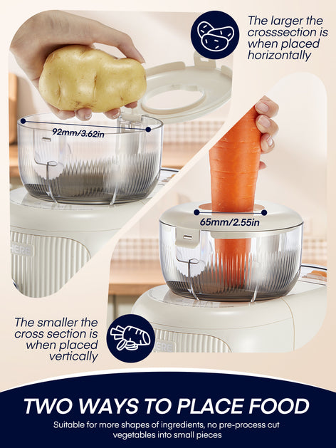 FOHERE 6-in-1 Electric Cheese Grater, Electric Cheese Shredder with 6 Stainless Blades, Salad Maker with One-Touch Control for Cheese, Vegetables and Fruits