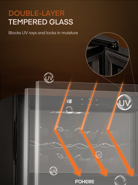 8 Bottles Wine Fridge, Mini Wine Cooler Refrigerator with 61-90℉ Digital Temper Control, Black