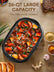 FOHERE Quart Electric Roaster Oven with Visible & Self-Basting Lid, Large Turkey Roaster with Defrost Warm Function, Adjustable Temperature, Removable Pan Rack, Stainless Steel, Red