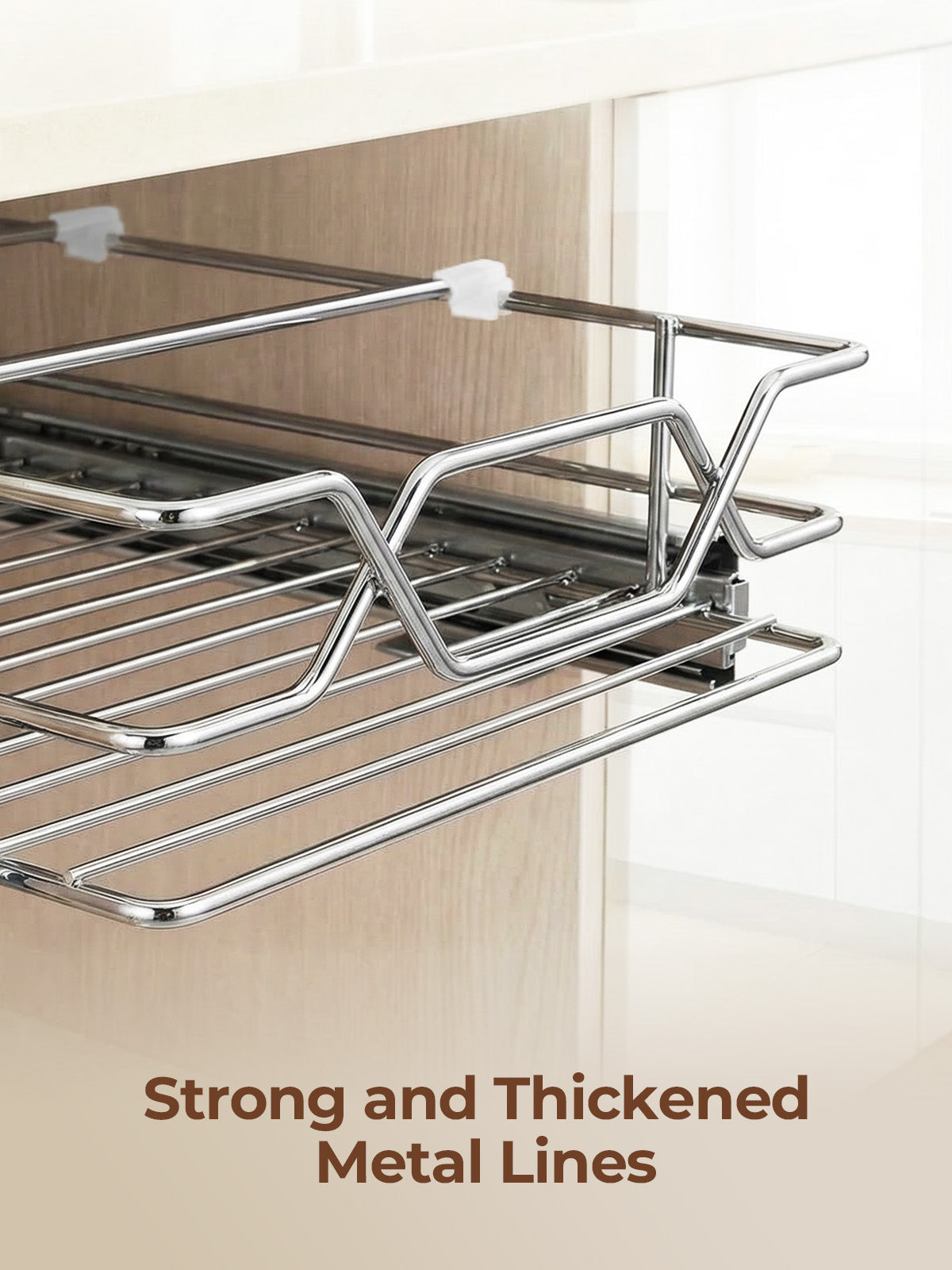 FOHERE Pull Out Cabinet Organizer 11.6" x 21", Slide Out Cabinet Organizer for Kitchen Organizers and Storage, Slide Out Drawers for Kitchen Cabinets