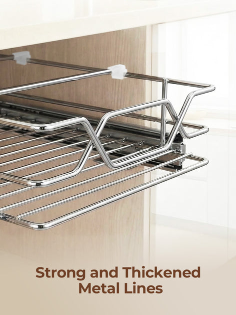 FOHERE Pull Out Cabinet Organizer 11.6" x 21", Slide Out Cabinet Organizer for Kitchen Organizers and Storage, Slide Out Drawers for Kitchen Cabinets