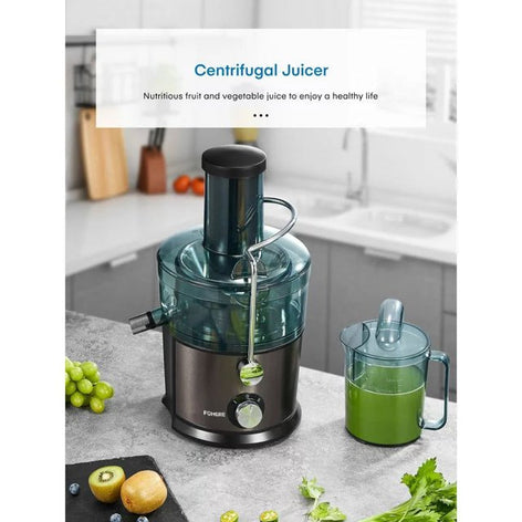 Juicer Extractor, 800W Juicer Machine with 3" Wide Mouth, Easy to Clean, Anti-Slip, Drip-proof, BPA Free, Black.