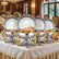 Chafing Dishes für Buffet 4er-Pack, 6QT Rund Edelstahl Eleganter Goldständer, 4 Speisebehälter/Deckel, Chafing Dish Buffet Set, Speisenwärmer für Partys, Events, Hochzeiten, Camping, Dinner