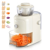 FOHERE 6-in-1 Electric Cheese Grater, Electric Cheese Shredder with 6 Stainless Blades, Salad Maker with One-Touch Control for Cheese, Vegetables and Fruits