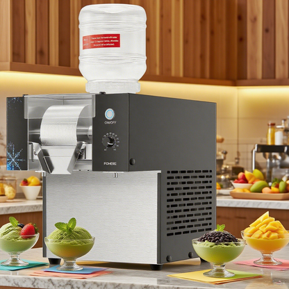 Schnee-Eis-Maschine, 80 kg/24h elektrischer Snow-Cone-Maker, lebensmittelechter Edelstahl