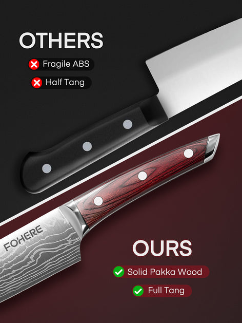 FOHERE 5-Piece Kitchen Knife Set with Luxury Gift Box