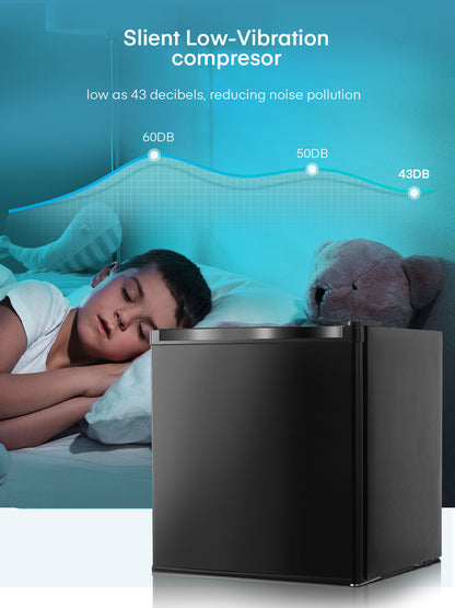 FOHERE 1.1 Cu.Ft Mini-Gefrierschrank, kompakt, stehend, mit umschlagbarer Tür, herausnehmbaren Einlegeböden, kleiner Gefrierschrank für Zuhause/Wohnheime/Wohnungen/Büro, Schwarz