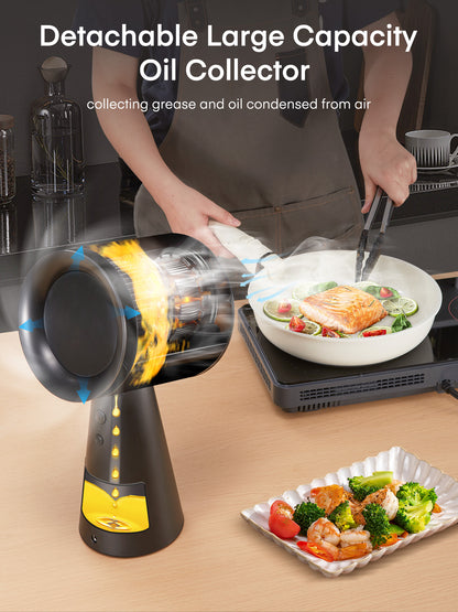 Tragbare Dunstabzugshaube, 3 Stufen mit Doppelfilter, für Wohnmobile, Hot Pot Kochen, Grillluftreiniger