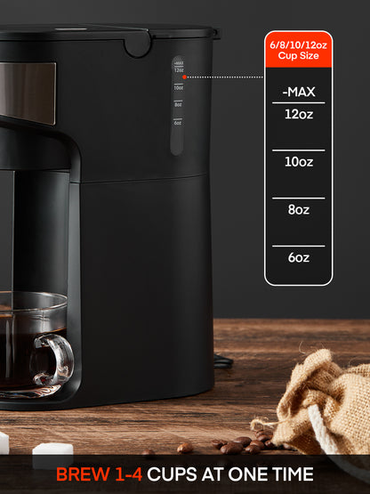 FOHERE Kaffeemaschine, Einzelportion, Eiskaffee und heißer Kaffeezubereiter für K-Pods & gemahlenen Kaffee