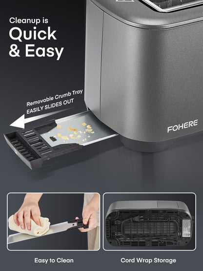 4-Scheiben-Smart-Toaster, LCD und Touchscreen, 6 Brotsorten & Bräunungsstufen, versenkbarer Warmhalterost, Auftau-/Wiederaufwärmfunktion, 1400W