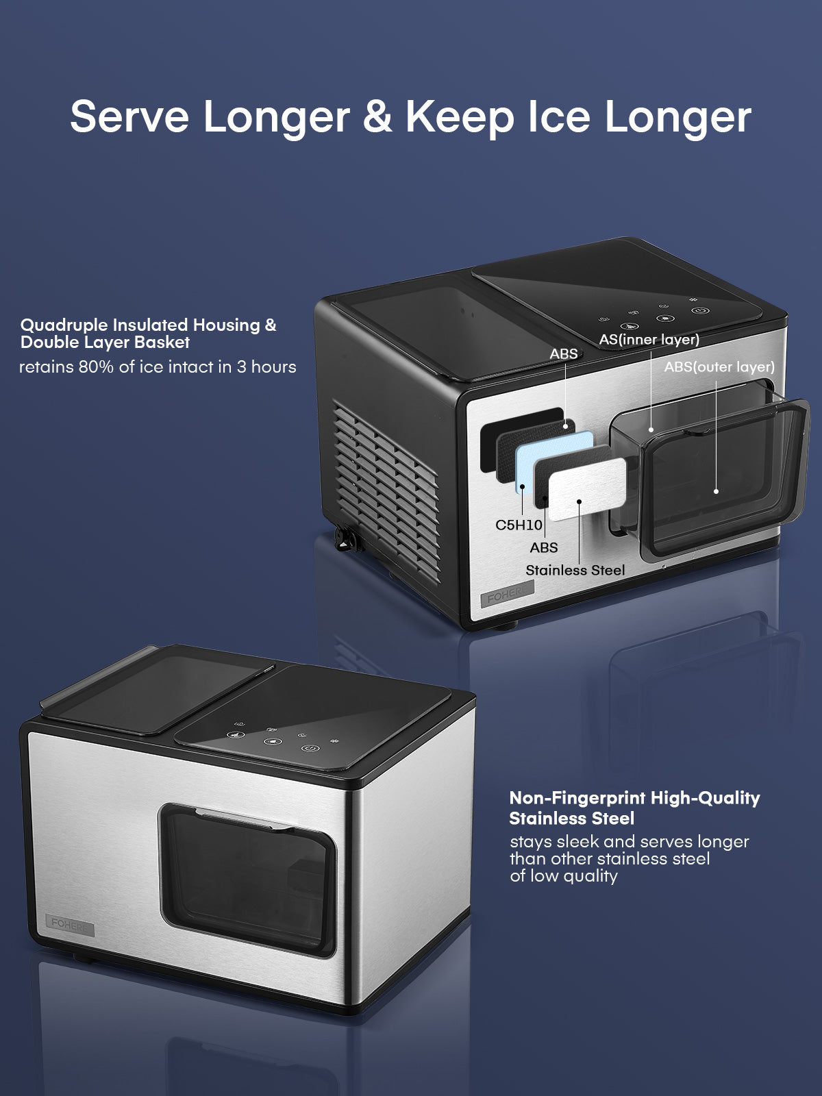 FOHERE Nugget Ice Maker