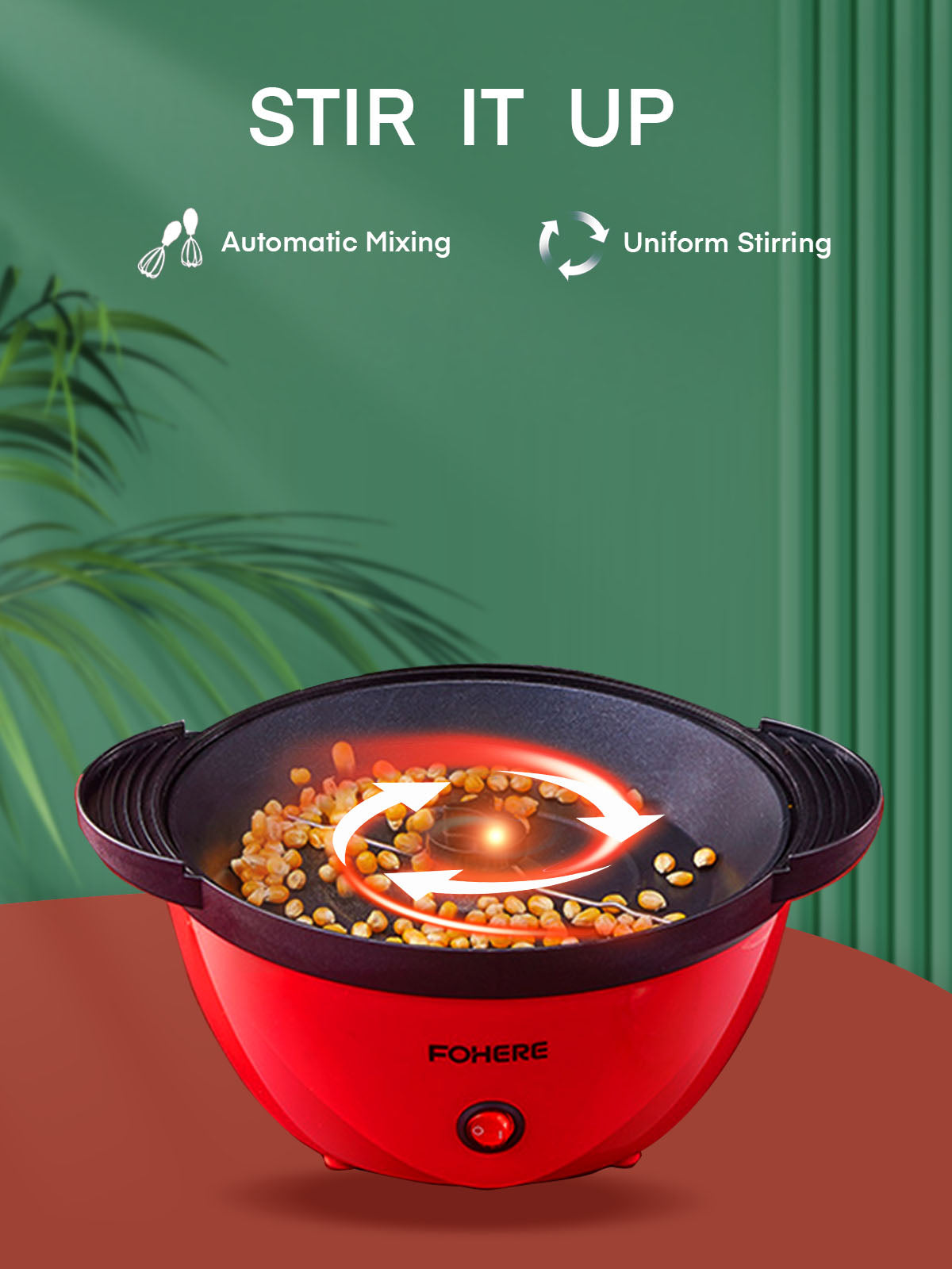 Popcorn Popper, 3.5 Quart Popcorn Machine, 450W Home Hot Oil Popcorn Maker Machine with Stirring Rod