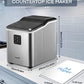 Ice Makers Countertop Stainless Steel, 28lbs in 24Hrs, 9 Cubes Ready in 6 Mins, Self-Clean Portable Ice Maker Machine, 2 Sizes of Bullet Ice for Home Office Bar Party, LED Display, FOHERE