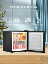 FOHERE 1.1 Cu.Ft Mini Freezer Countertop, Compact Upright Freezer with Reversible Door, Removable Shelves, Small freezer for Home/Dorms/Apartment/Office, Black