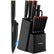 Knife Set with Block 13 Pieces Stainless Steel Knive Sets for Kitchen with Built-in Sharpener Sharp Black Kitchen Knife Block Set with Anti-slip Handle,Black