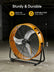 FOHERE 24 Inch High Velocity Industrial Drum Fan, 8100 CFM Heavy Duty Metal Floor Fan with Wheels, 360° Tilt 3-Speed Shop Fan, Portable Barn Fan with Wide Handle for Warehouse, Garage, Factory, Gym