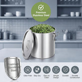 21 LT Stainless Steel Airtight Canister for Kitchen, Rice Food Storage Containers,10-25Lbs Metal Bucket Food Storage Container for Rice, Flour, Grain, Coffee
