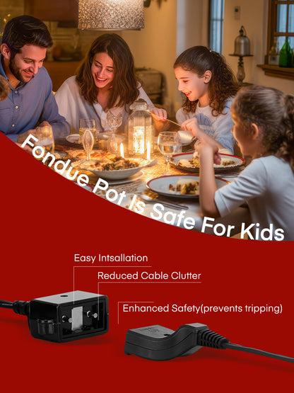 FOHERE Elektro-Fondueset mit 1500W Leistung Temperaturregelung für Käse, Schokolade, Öl und Brühe, 2L Antihaft-Elektro-Fonduetopf mit 8 Gabeln, 6 Tassen, Silber