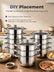 5-Tier Stainless Steel Steamer Pot, 8.5QT Multi-Function Stock Pot with Tempered Glass Lid, Stackable, Compatible with Induction Gas Stove, FOHERE