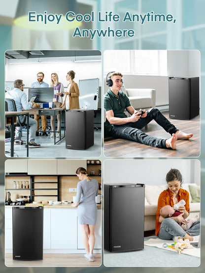 Minikühlschrank mit Gefrierfach für das Schlafzimmer, 3,2 Cu. Ft Kleiner Kühlschrank für das Büro, Eistürkühlschrank für das Spielzimmer, Büro, Apartment