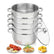 5-Tier Stainless Steel Steamer Pot, 8.5QT Multi-Function Stock Pot with Tempered Glass Lid, Stackable, Compatible with Induction Gas Stove, FOHERE