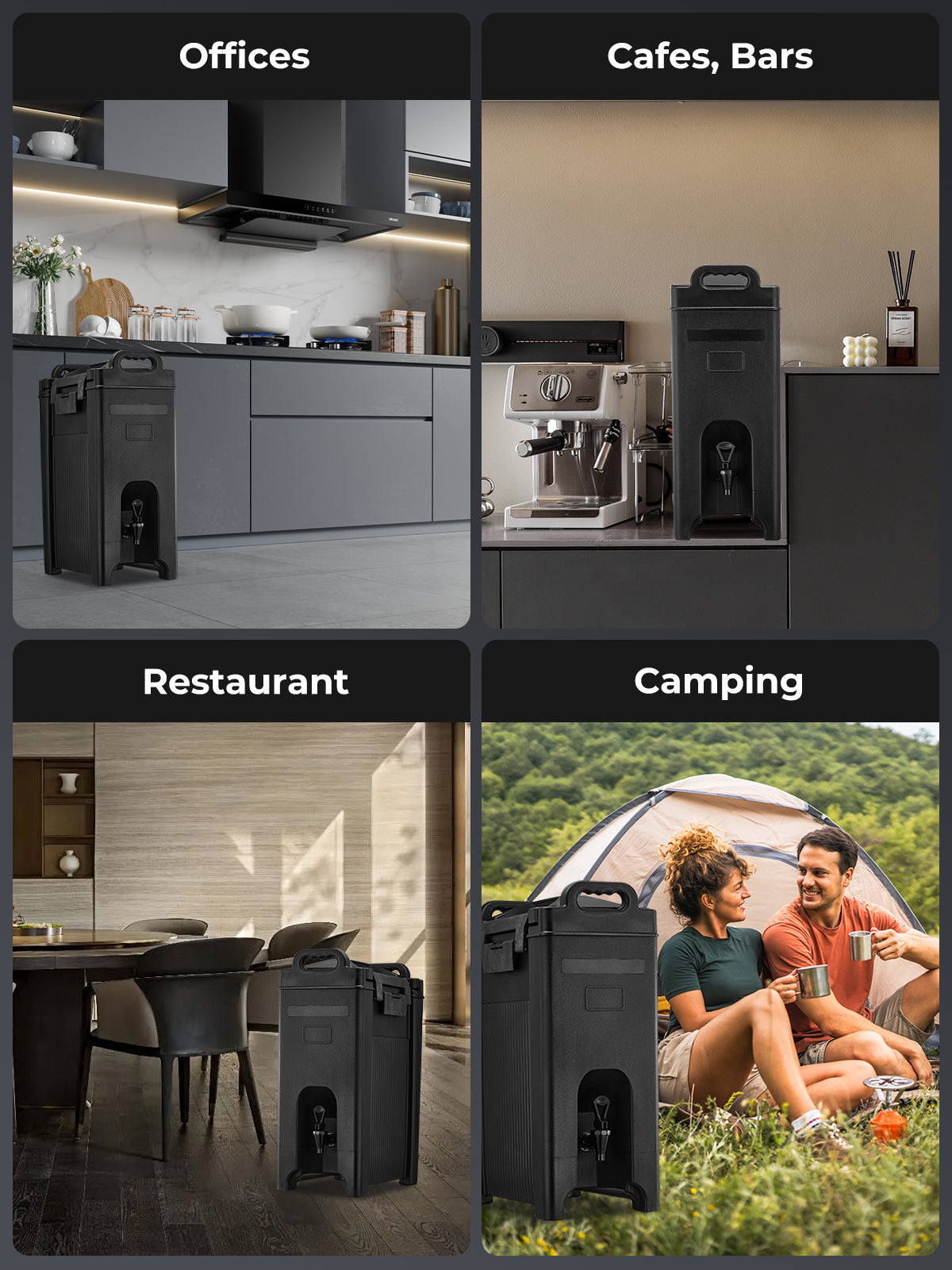 Insulated Beverage Dispenser 5-Gallon, Drink Dispenser with Dispenser Faucet, Handles, and Food-Grade Material, Cold Beverage Dispenser Perfect for Coffee, Tea, Party and Caterin