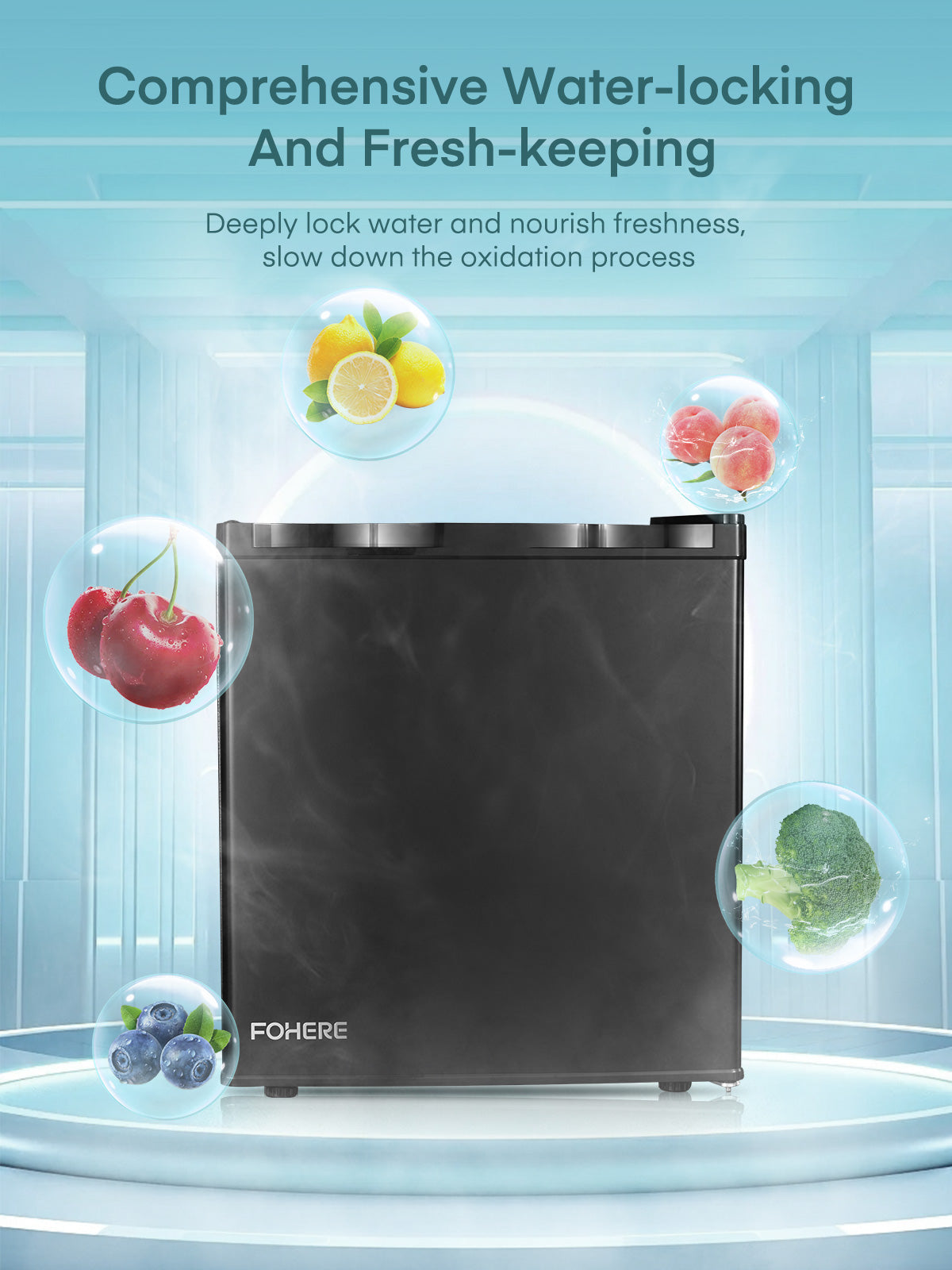 1.6 Cu. Ft Mini Fridge with Freezer, Small Refrigerator for Office Game Room, Apartment, 46L