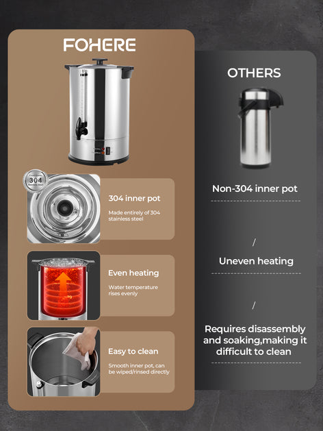 Coffee Maker 150 Cups Commercial, Coffee Urn 15 L/3.96 Gal Electric Hot Beverage Dispenser with Dripless Faucet, 1500W Power Quick Brew, Stays Hot for Coffee & Beverage, Catering, Party