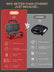 FOHERE Waffle Maker 3 in 1 Sandwich Maker 1200W Panini Press With Removable Plates and 5-gear Temperature Control, Non-stick Coating Easy to Clean,Indicator Lights, Red