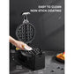 180° Flip Belgian Waffle Maker Iron, 1100W, Black/Silver
