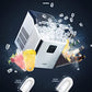 Ice Makers Countertop Stainless Steel, 28lbs in 24Hrs, 9 Cubes Ready in 6 Mins, Self-Clean Portable Ice Maker Machine, 2 Sizes of Bullet Ice for Home Office Bar Party, LED Display, FOHERE