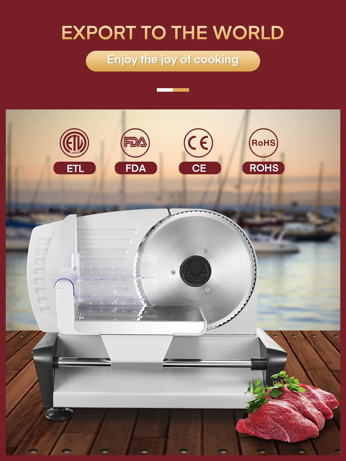 Meat Slicer 200 Watt for Home Use, Electric Food Slicer with “Two” Upgrade 7.5" Sharp Stainless Steel Blade(Serrated + Smooth) & 0-15mm Precise Thickness Cut Deli Food, Meat, Bread, Fruit, Vegetable